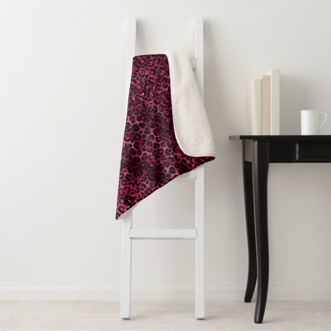 Design der Burgundy- und Gold Leopard-Serie 9 Sherpadecke (Beispiel)