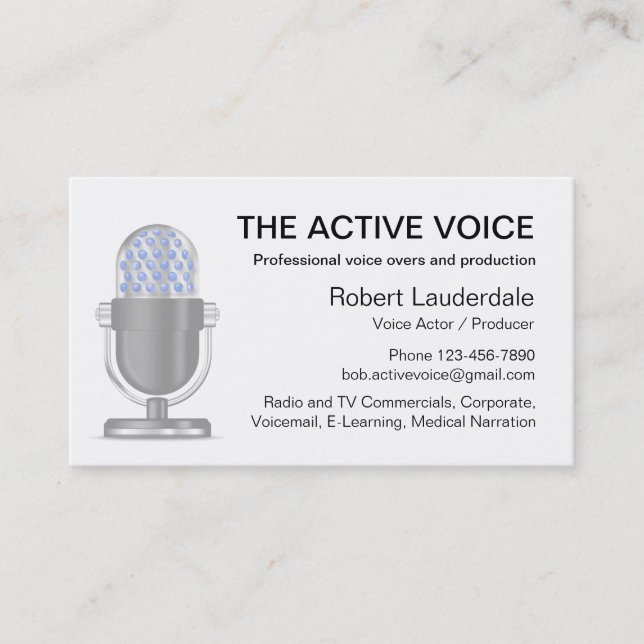 Design der Business Cards für berufliche Voice Act Visitenkarte (Vorderseite)