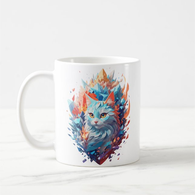 Design der Creative Fire and Ice Cat Kaffeetasse (Links)