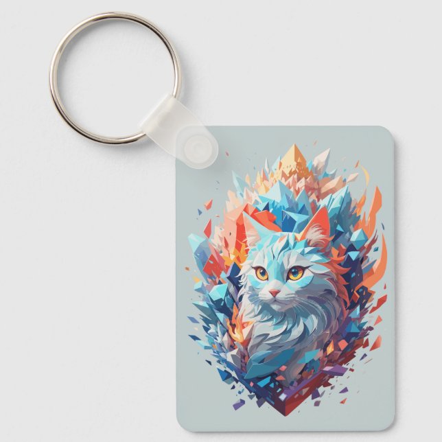 Design der Creative Fire and Ice Cat Schlüsselanhänger (Vorderseite)