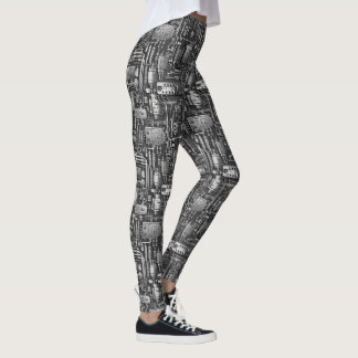 Design der Cyberpunk-Leiterkarte Leggings
