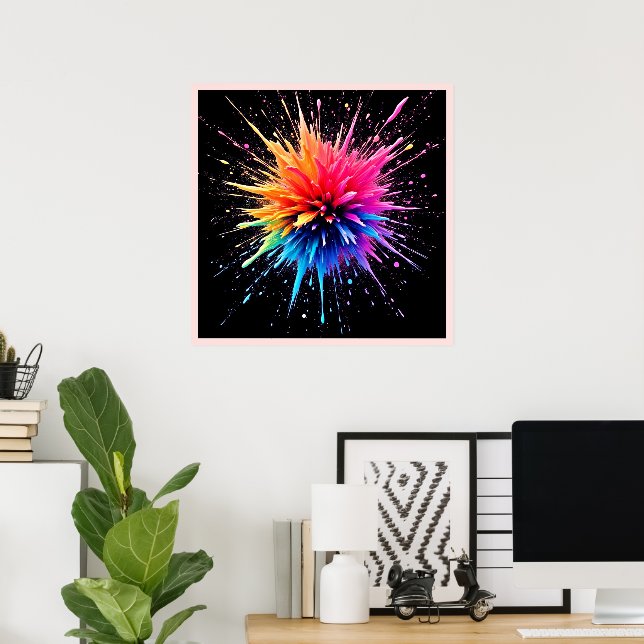 Design der dynamischen Farbexplosion Poster (Heimbüro)