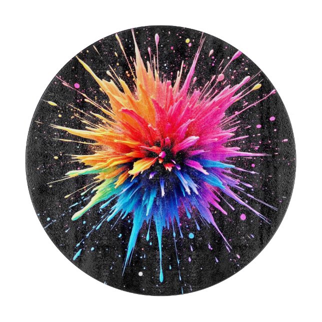 Design der dynamischen Farbexplosion Schneidebrett (Vorderseite)