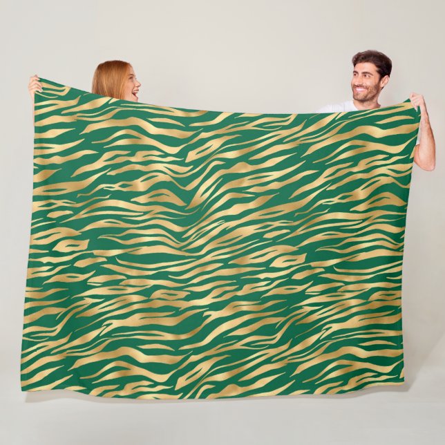 Design der Emerald- und Gold-Safari-Serie 2 Fleecedecke (Beispiel)