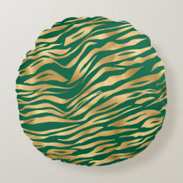 Design der Emerald- und Gold-Safari-Serie 2 Rundes Kissen