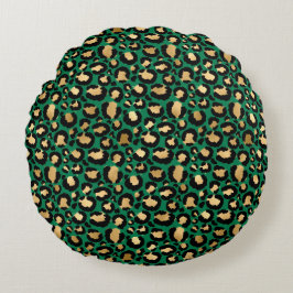 Design der Emerald- und Gold-Safari-Serie 3 Rundes Kissen