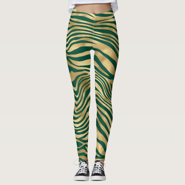 Design der Emerald- und Gold-Safari-Serie 4 Leggings (Vorderseite)