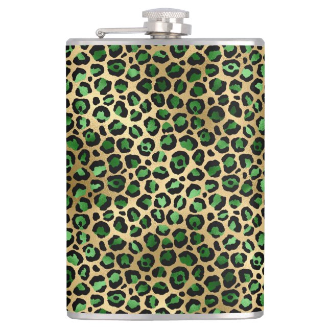 Design der Emerald- und Gold-Safari-Serie 8 Flachmann (Vorderseite)
