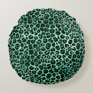 Design der Emerald- und Gold-Safari-Serie 9 Rundes Kissen
