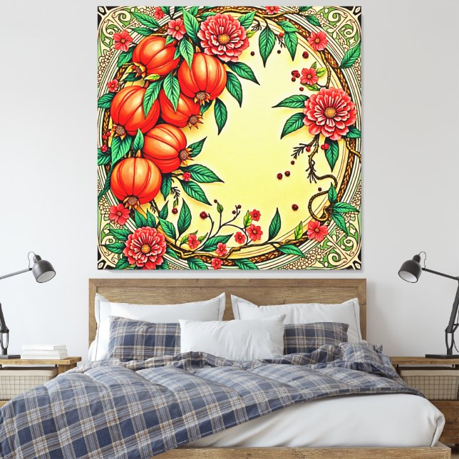 Design der FestivalflorIllustration Leinwanddruck (Insitu (Schlafzimmer))