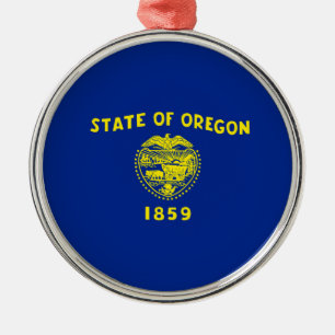 Design der Flagge des Bundesstaates Oregon Silbernes Ornament