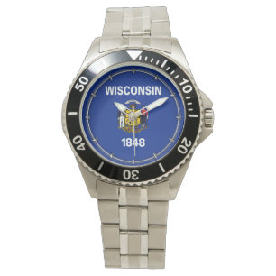 Design der Flagge des Staates Wisconsin Armbanduhr