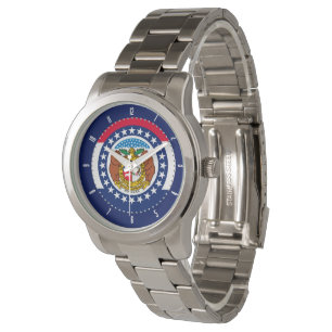 Design der Flaggen des Staates Missouri Armbanduhr
