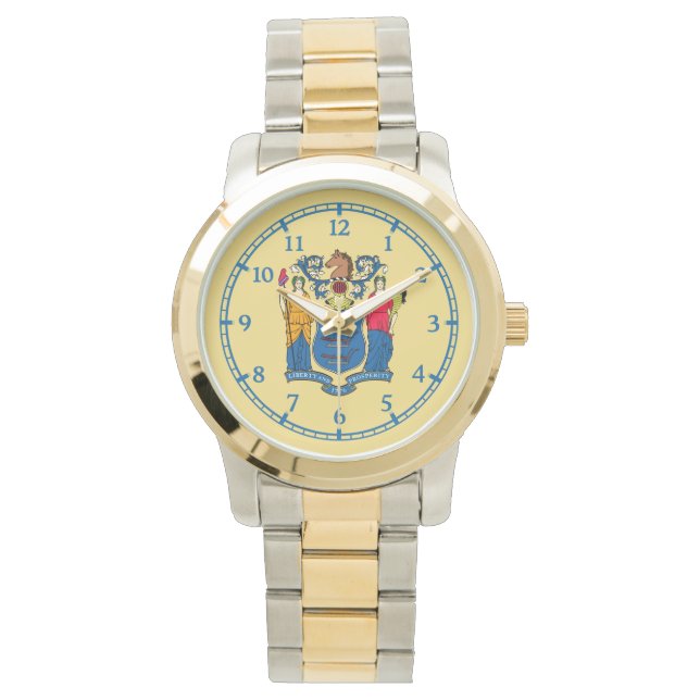 Design der Flaggen des Staates New Jersey Armbanduhr (Vorderseite)