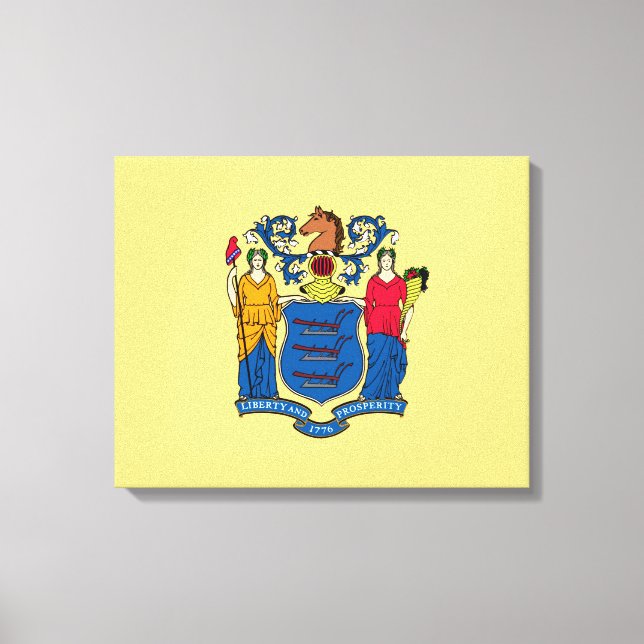 Design der Flaggen des Staates New Jersey Leinwanddruck (Vorderseite)