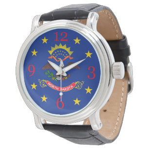 Design der Flaggen des Staates North Dakota Armbanduhr
