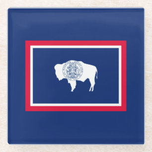 Design der Flaggen des Wyoming-Zustands Glasuntersetzer