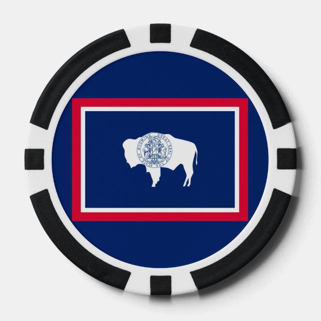 Design der Flaggen des Wyoming-Zustands Pokerchips (Vorderseite)