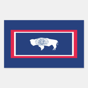 Design der Flaggen des Wyoming-Zustands Rechteckiger Aufkleber