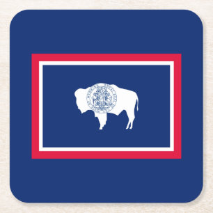 Design der Flaggen des Wyoming-Zustands Rechteckiger Pappuntersetzer