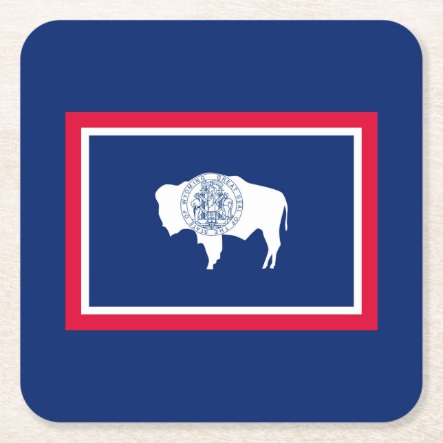 Design der Flaggen des Wyoming-Zustands Rechteckiger Pappuntersetzer (Vorderseite)