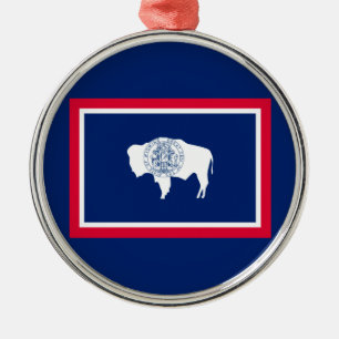 Design der Flaggen des Wyoming-Zustands Silbernes Ornament