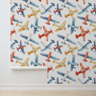 Design der Flugzeug für das Kinderzimmer Tapete