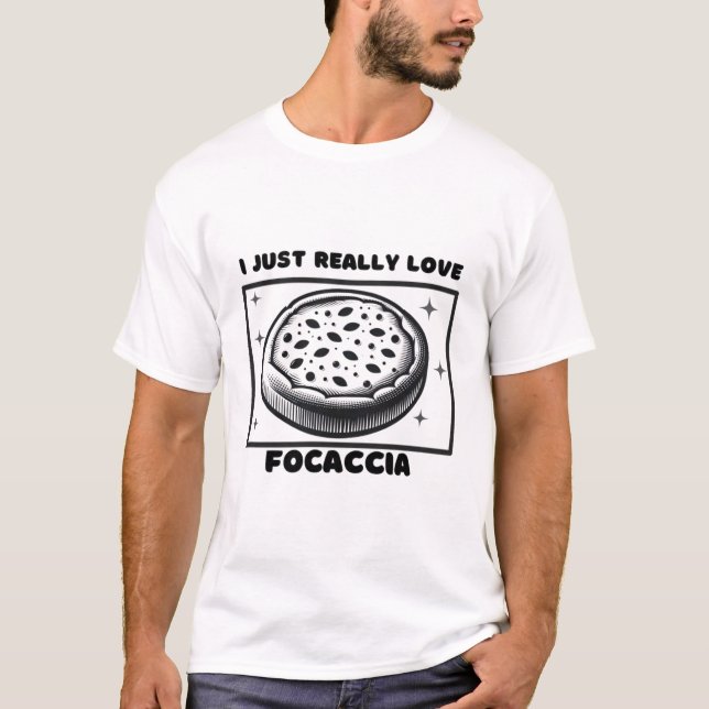 Design der Focaccia-Liebe T-Shirt (Vorderseite)