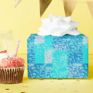 Design der Folien in blauen Tönen Geschenkpapier