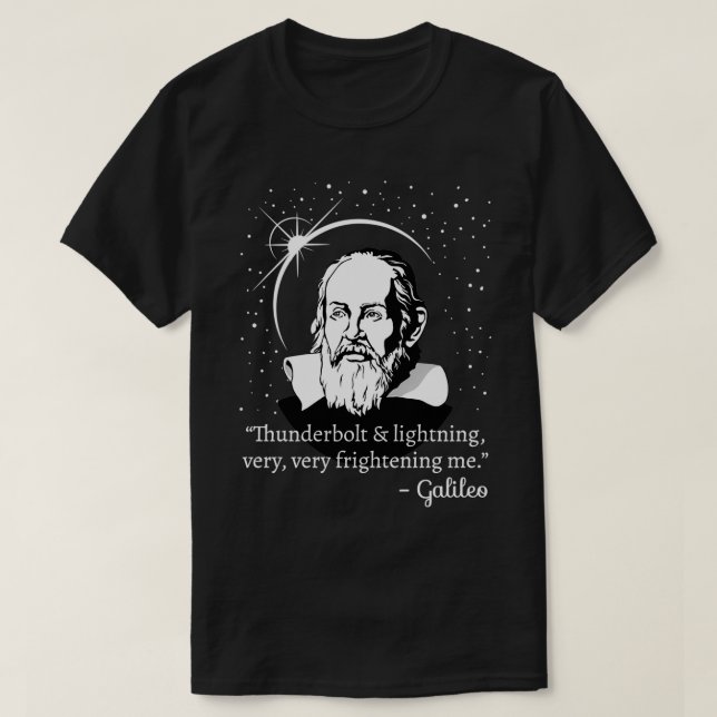 Design der Galileo-Wissenschaft mit Thunderblitz u T-Shirt (Design vorne)