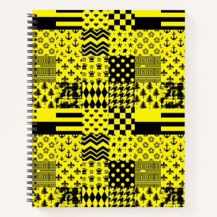 Design der gelben, gemischten Muster Notizbuch