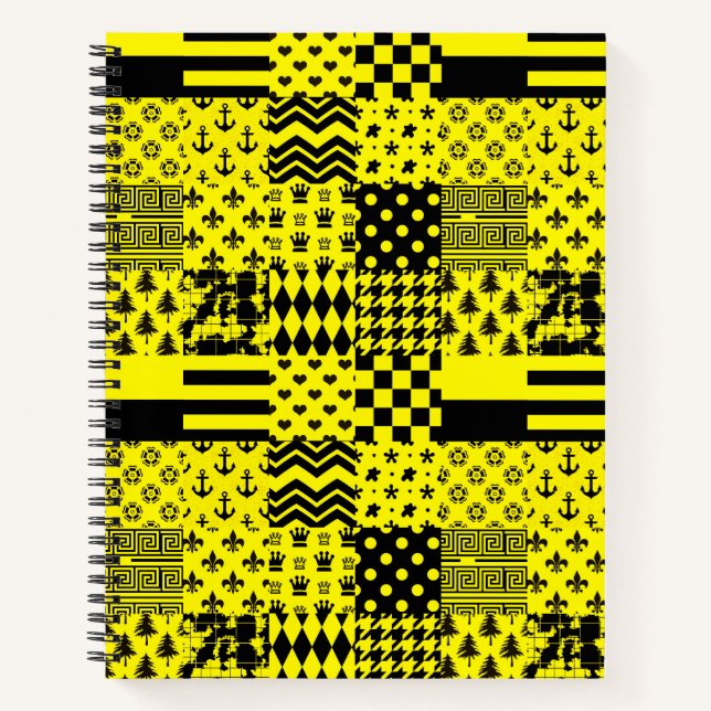Design der gelben, gemischten Muster Notizbuch (Vorderseite)