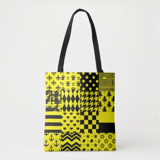 Design der gelben, gemischten Muster Tasche (Vorderseite)