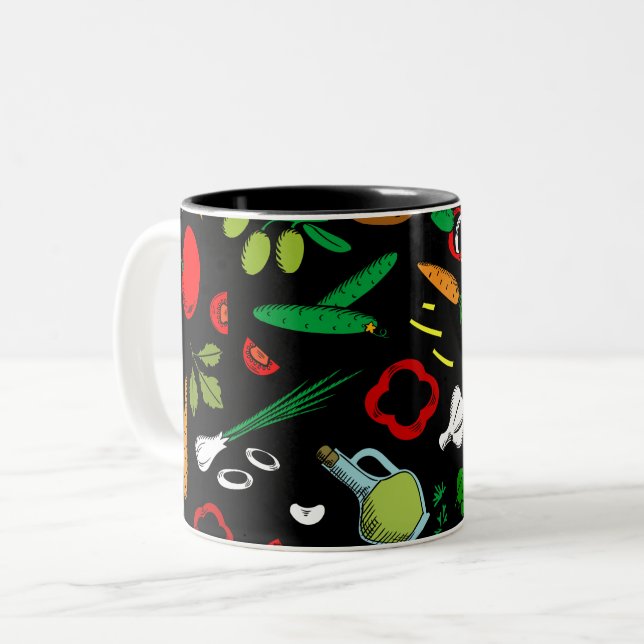 Design der Gemüse Zwei-Tone-Kaffee-Tasse Zweifarbige Tasse (Vorderseite Links)