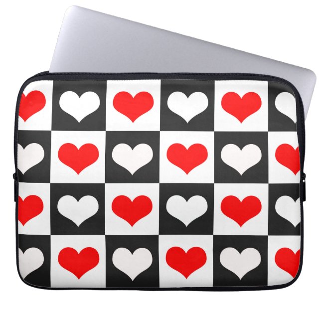 Design der geometrischen Liebe Herzmuster Laptopschutzhülle (Vorderseite)