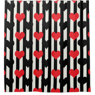 Design der gestrichenen roten Liebe Herzmuster Duschvorhang