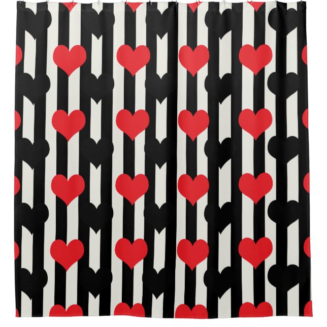 Design der gestrichenen roten Liebe Herzmuster Duschvorhang (Vorderseite)