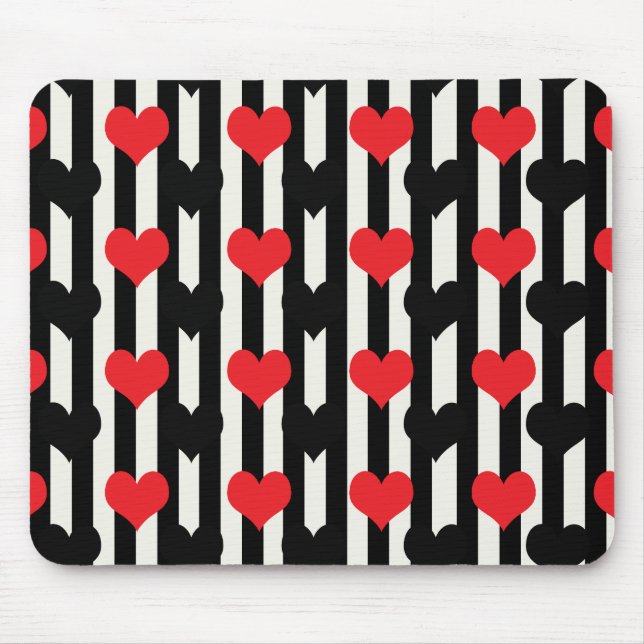 Design der gestrichenen roten Liebe Herzmuster Mousepad (Vorne)