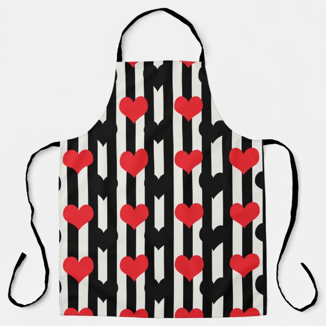 Design der gestrichenen roten Liebe Herzmuster Schürze (Vorderseite)