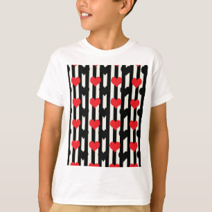 Design der gestrichenen roten Liebe Herzmuster T-Shirt