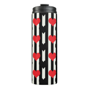 Design der gestrichenen roten Liebe Herzmuster Thermosbecher