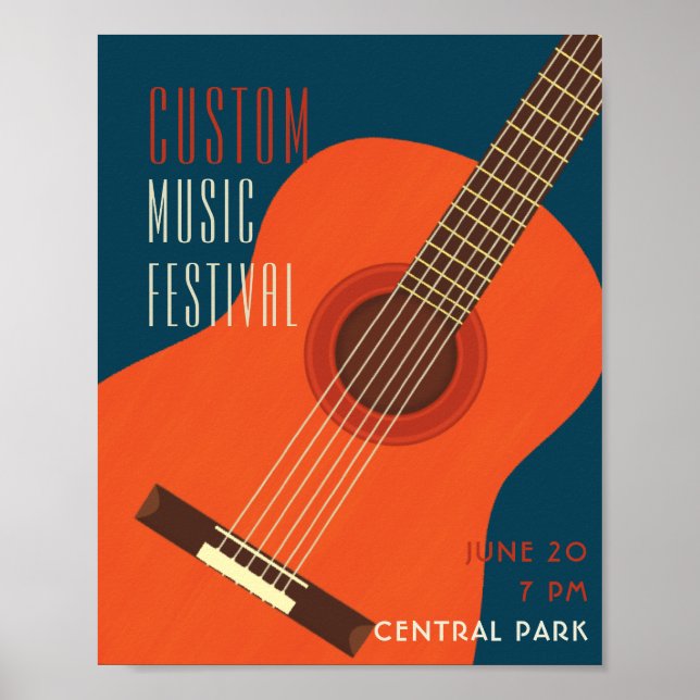 Design der Gitarre- und Musikgrafik Poster (Vorne)
