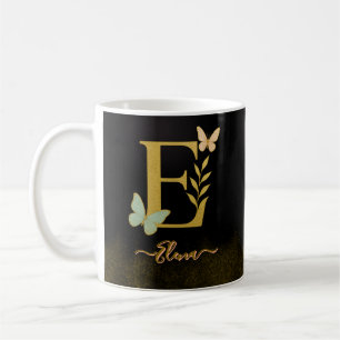 Design der Gold Letter E-Schmetterlingsmaschine Kaffeetasse