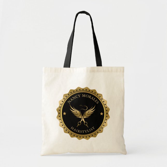 Design der Gold Scissylist-Logos Tragetasche (Vorne)