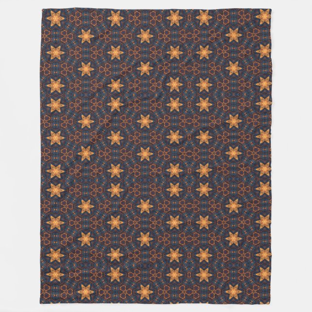 Design der Gold Stars Repetatives Muster Fleecedecke (Vorderseite)