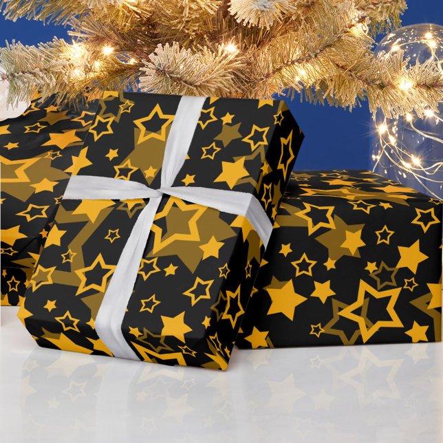 Design der Golden Stars Glitzer Geschenkpapier (Von Creator hochgeladen)