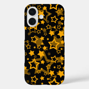 Design der Golden Stars Glitzer iPhone 16 Hülle