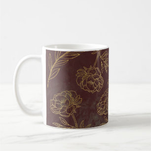 Design der goldenen Blume Kaffeetasse