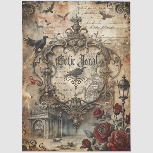 Design der Gothic Junk Journal-Serie 16 Seidenpapier (Vorderseite)