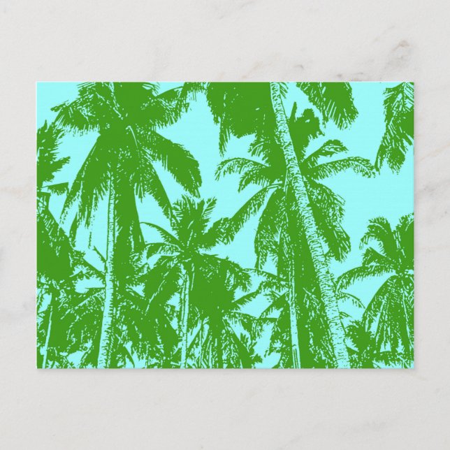 Design der grafischen Palmen Postkarte (Vorderseite)